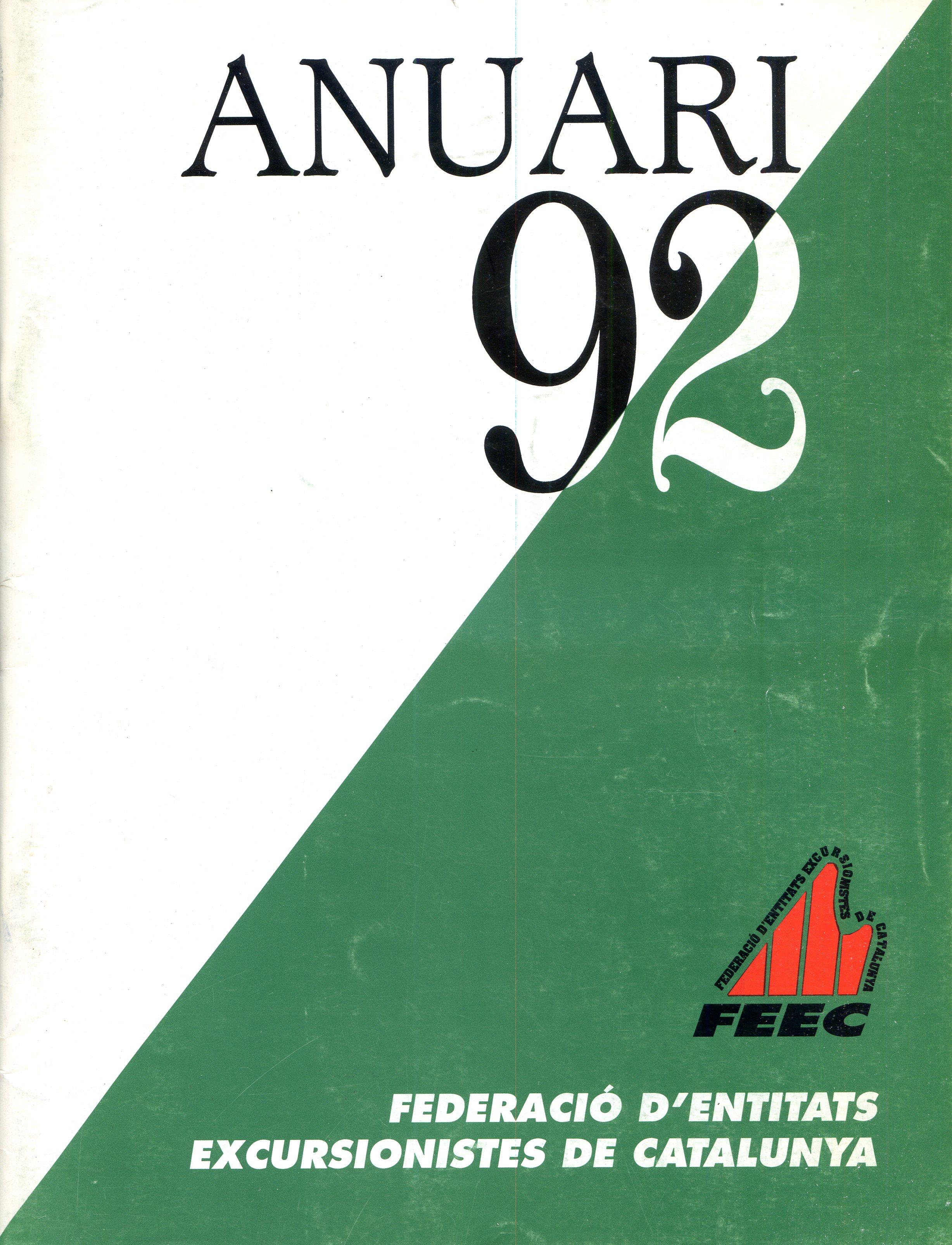 Anuari 92 : Federació d'Entitats Excursionistes de Catalunya - Portada